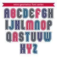 Colorful regular stripy typescript black and red vector poster