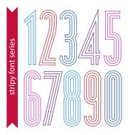 Lined geometric numeration colorful light numbers