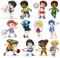 Kids engaging in different sports activities