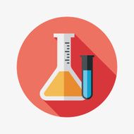 test tube flat icon with long shadow N99