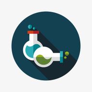 test tube flat icon with long shadow N101