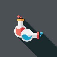 test tube flat icon with long shadow N102