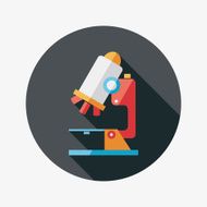 microscope flat icon with long shadow N35