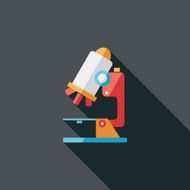 microscope flat icon with long shadow N36