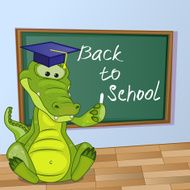 Cartoon Crocodile wrote in classroom N2