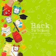 Back To School Supplies Background With Seamless pattern N9