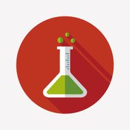test tube flat icon with long shadow N103