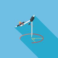 Compass Pencil flat icon with long shadow eps10 N8