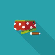 pencil box flat icon with long shadow eps10 N49