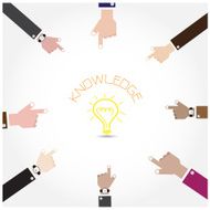 Businessman hand symbol with doodle light bulb sign N2