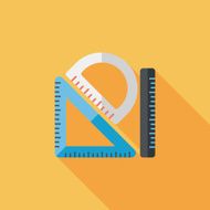 Ruler flat icon with long shadow eps10 N43