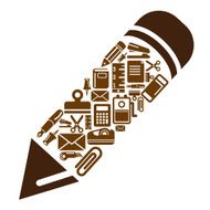 Stationary Icons in Pen Shape
