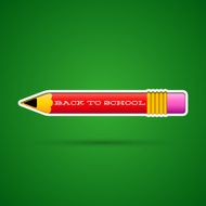 Red pencil sticker with eraser