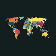 Political map of world with countries Vector illustration