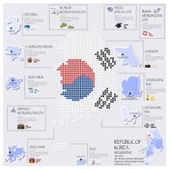 Dot And Flag Map Of Republic Korea Infographic Design