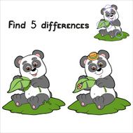Find 5 differences (panda)