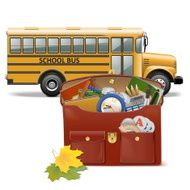 Vector Schoolbag and Bus