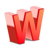 3d red letter W N4