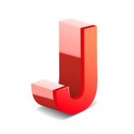 3d red letter J N7