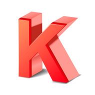 3d red letter K N4
