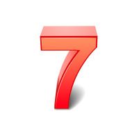 3d shiny red number 7 N3