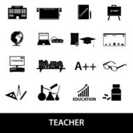teacher profession and teaching icons eps10