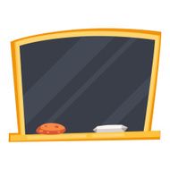 Empty black school board with sponge and chalk N2