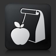 Black Square Button with School Lunch Icon
