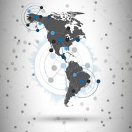 North and South America map vector illustration for communication