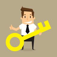 Businessman with key
