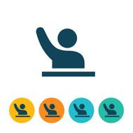 Student With Arm Raised Icon