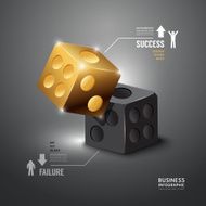 Infographic Gold Dice Template Business Concept Vector