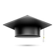 Isolated Realistic Black Student Hat