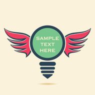 creative retro bulb with wings design