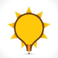 creative pencil design like bulb shape vector