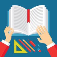 Human Hands and Book - Education Concept Illustration