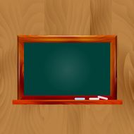 illustration school dark green chalkboard on wooden background