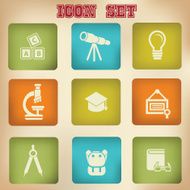 Education vintage icons vector N2