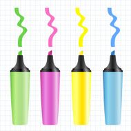 Set of realistic colored markers N2