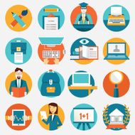 Set of flat education icons for design N2