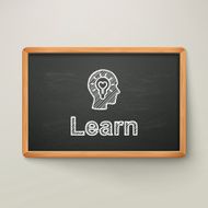 learn on blackboard in wooden frame