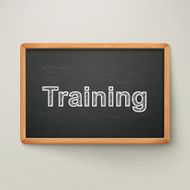 training on blackboard in wooden frame