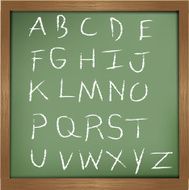 Alphabet drawing on blackboard background vector