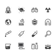 science element vector black icon set on white background