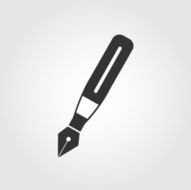 Fountain pen icon flat design