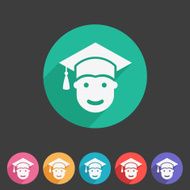 Student in graduation cap flat icon N4