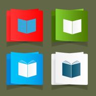 Set icon of an open book vector