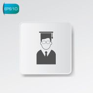 Graduation symbol on white button vector N2