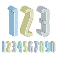3d extra tall numbers set with lines textures