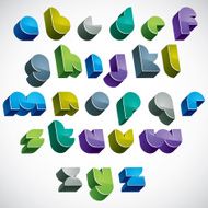 3d colorful letters futuristic alphabet